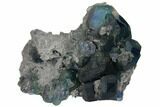 Blue-Green Fluorite on Sparkling Quartz - China #128567-1